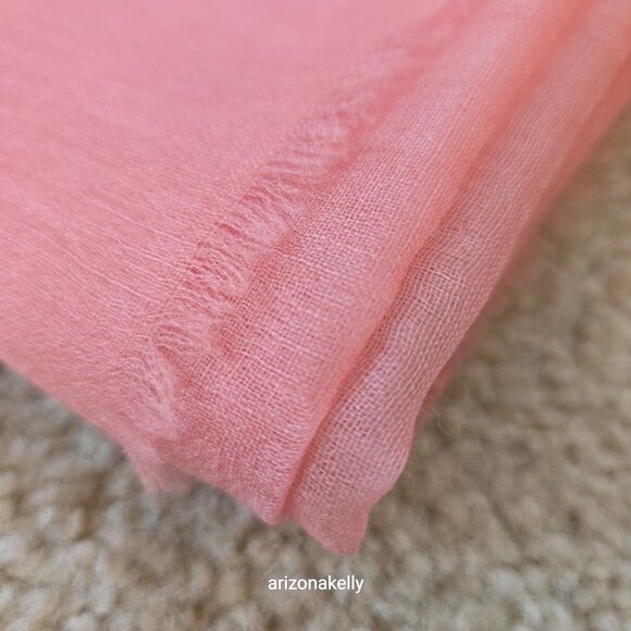 Ovcio Featherlight Cashmere Scarf in Azalea Pink - Picture 9 of 12